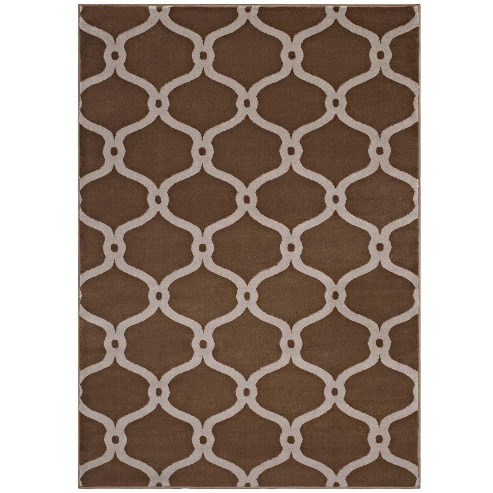 Modway Beltara Chain Link Transitional Trellis Area Rug FredCo
