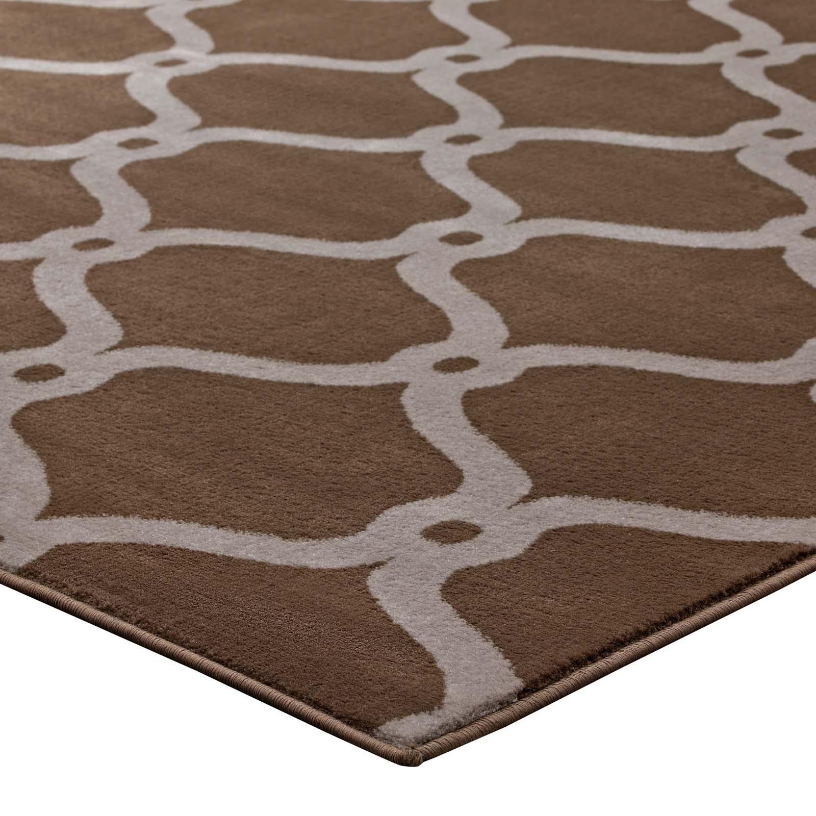 Modway Beltara Chain Link Transitional Trellis Area Rug FredCo