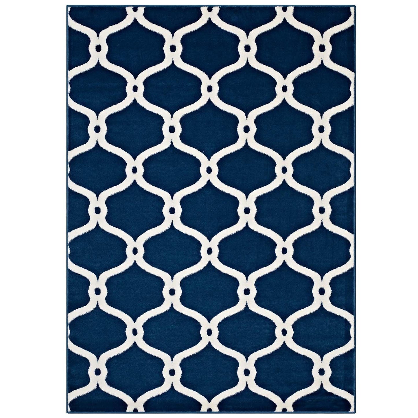 Modway Beltara Chain Link Transitional Trellis Area Rug FredCo