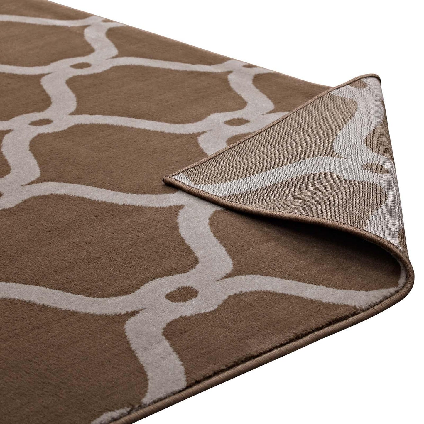 Modway Beltara Chain Link Transitional Trellis Area Rug FredCo