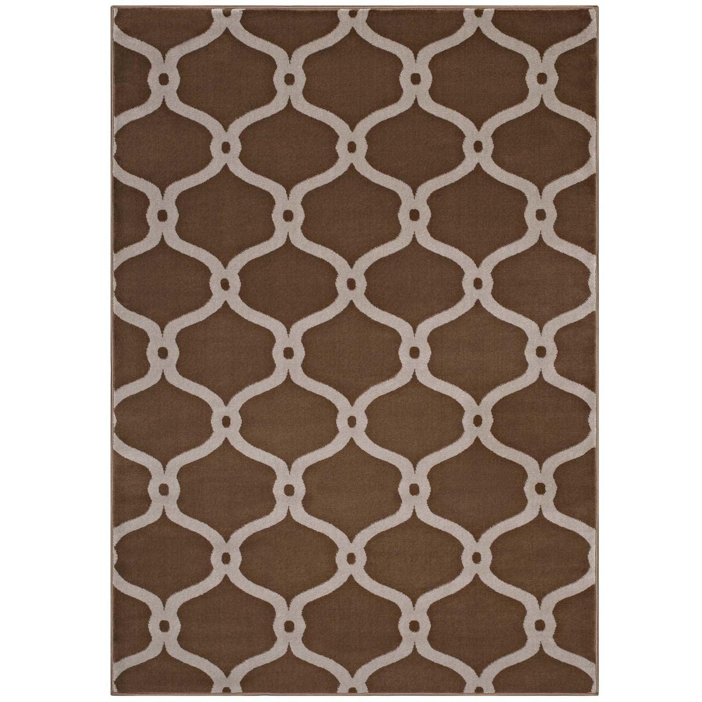 Modway Beltara Chain Link Transitional Trellis Area Rug FredCo