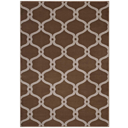 Modway Beltara Chain Link Transitional Trellis Area Rug FredCo