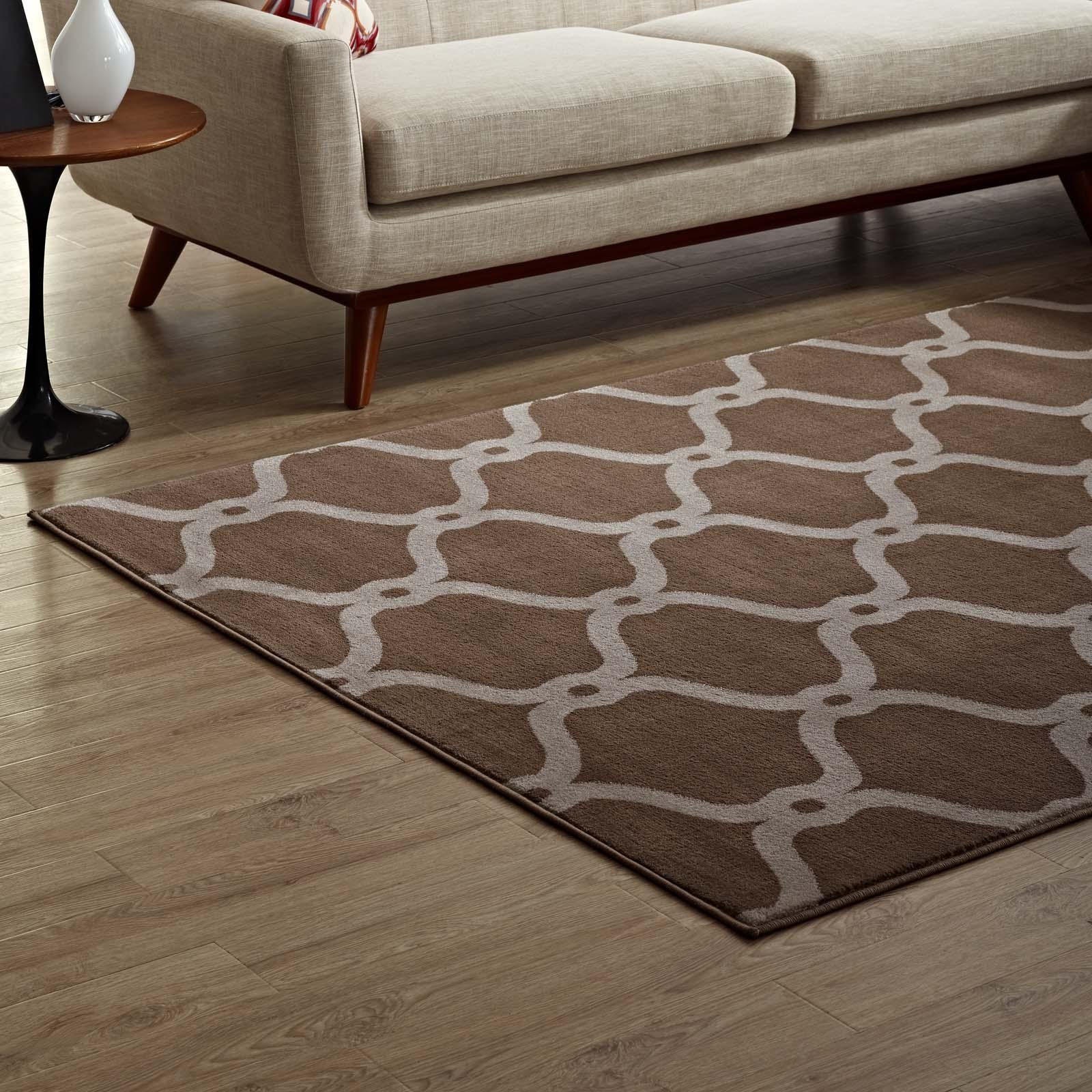Modway Beltara Chain Link Transitional Trellis Area Rug FredCo
