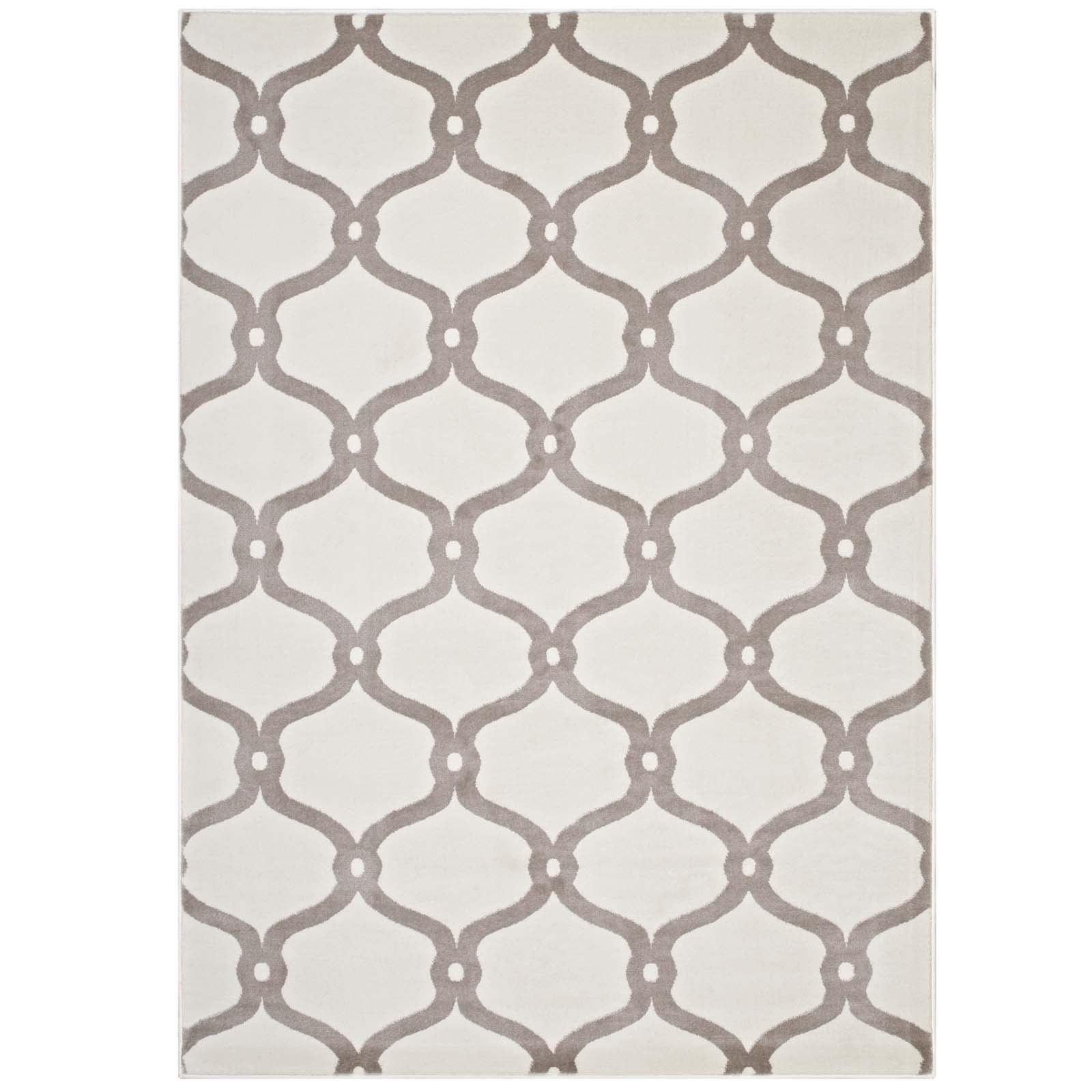 Modway Beltara Chain Link Transitional Trellis Area Rug FredCo