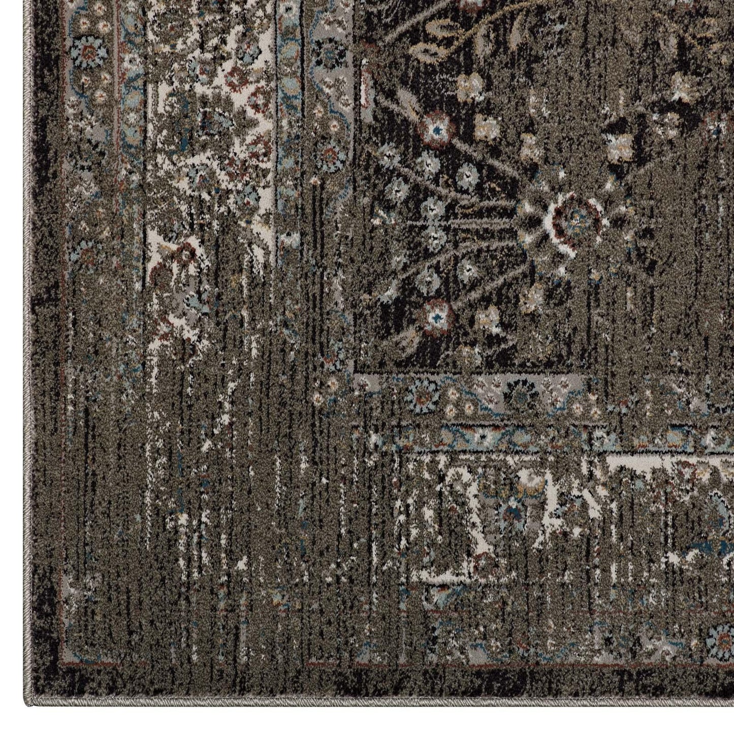 Modway Berit Distressed Vintage Floral Lattice Area Rug FredCo