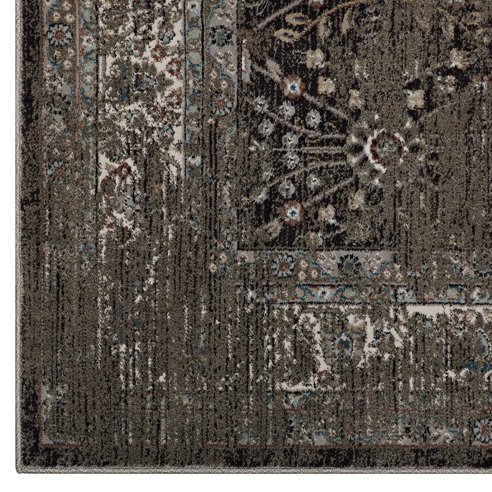 Modway Berit Distressed Vintage Floral Lattice Area Rug FredCo