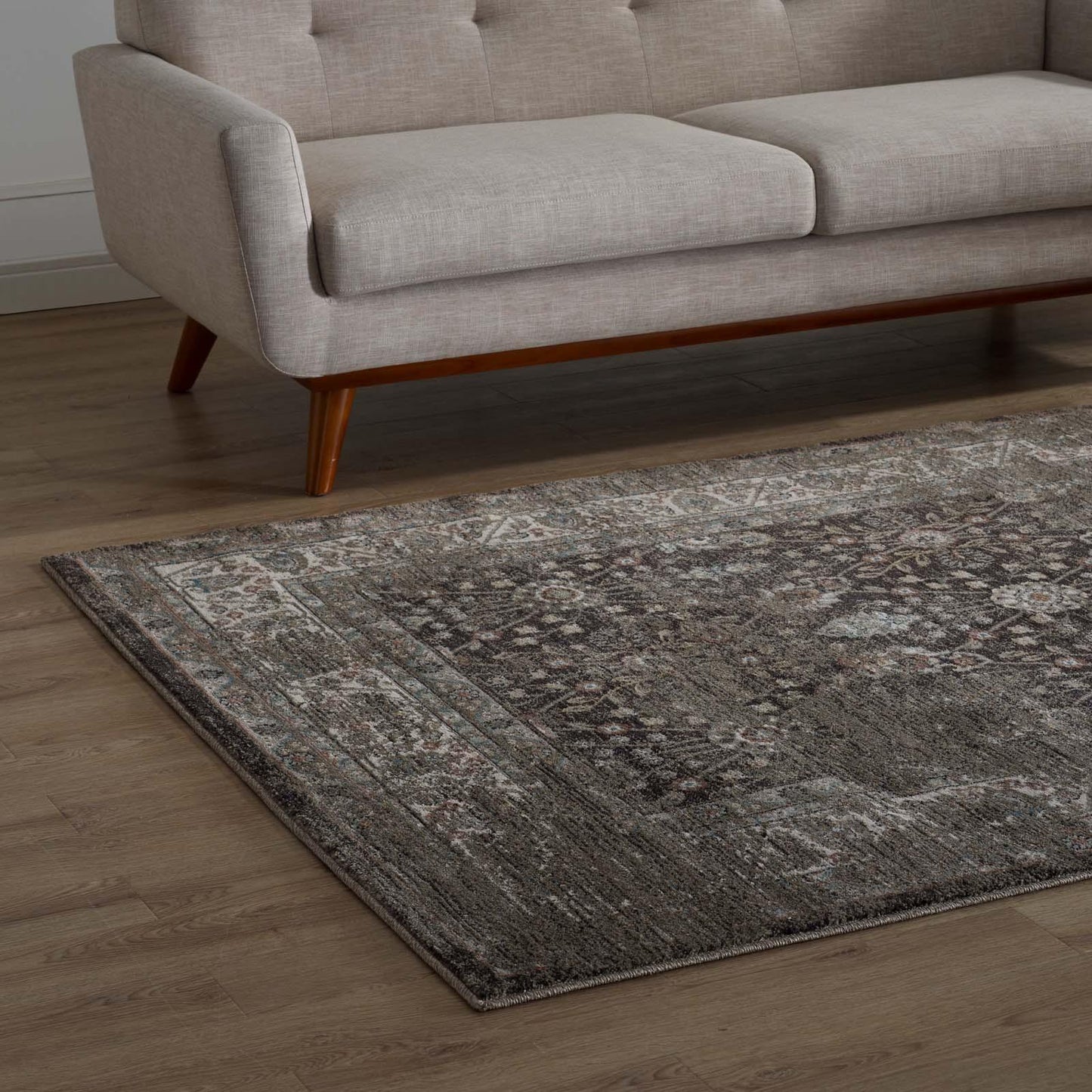 Modway Berit Distressed Vintage Floral Lattice Area Rug FredCo