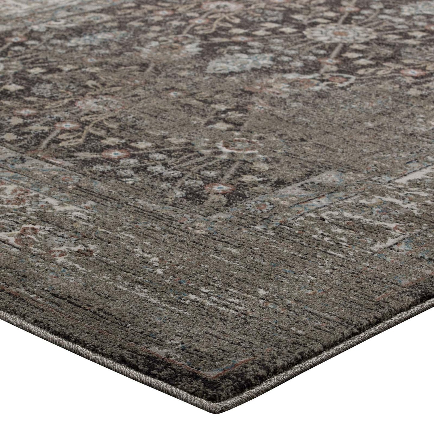 Modway Berit Distressed Vintage Floral Lattice Area Rug FredCo