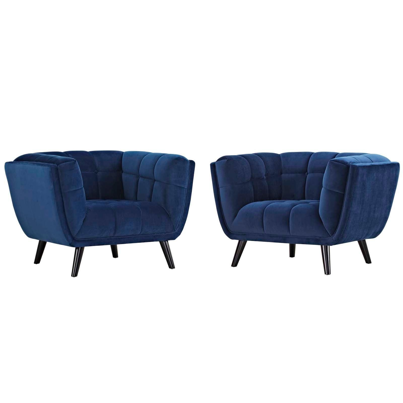 Modway Bestow 2 Piece Performance Velvet Armchair Set FredCo