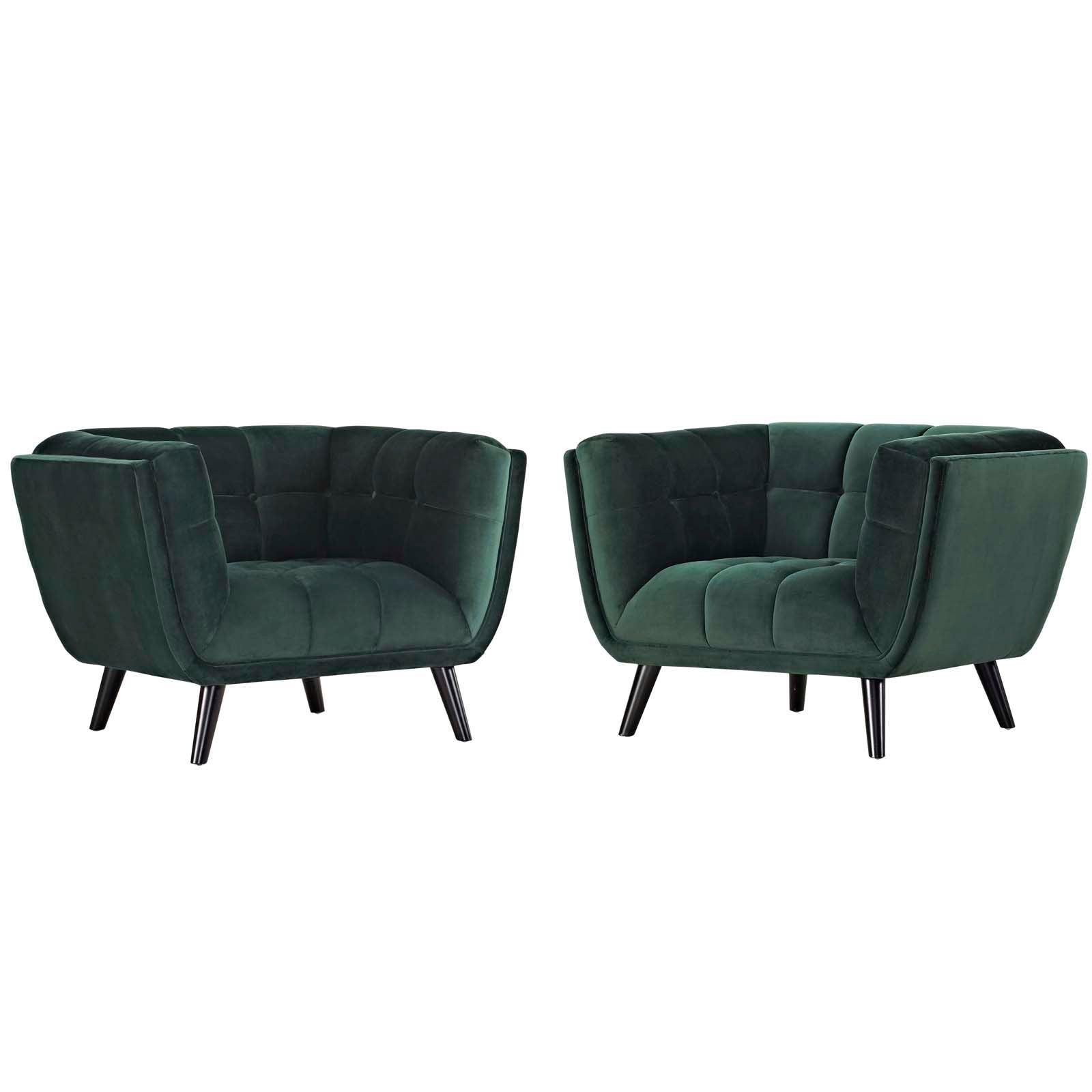 Modway Bestow 2 Piece Performance Velvet Armchair Set FredCo