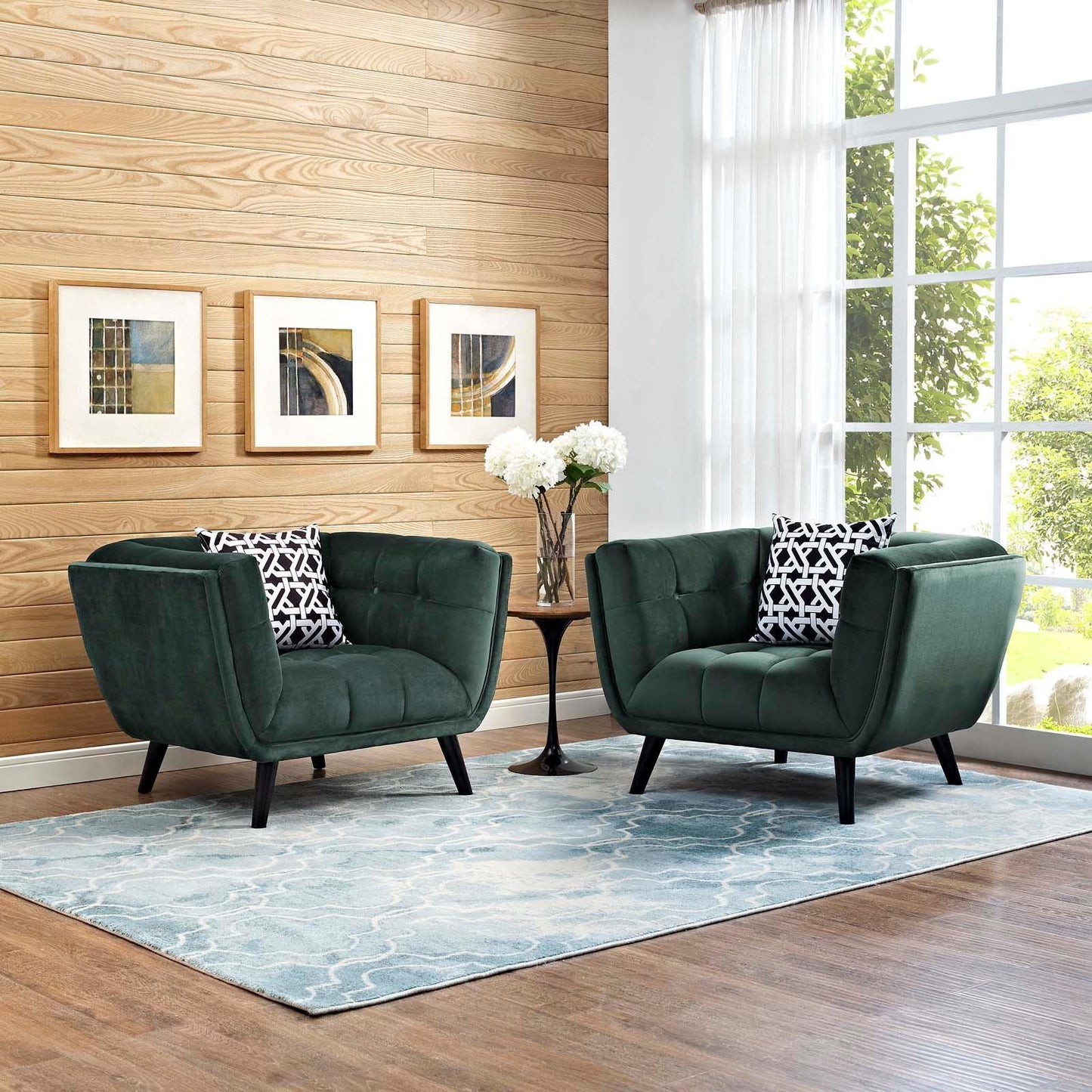 Modway Bestow 2 Piece Performance Velvet Armchair Set FredCo