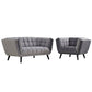 Modway Bestow 2 Piece Performance Velvet Loveseat and Armchair Set FredCo