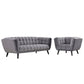 Modway Bestow 2 Piece Performance Velvet Sofa and Armchair Set FredCo