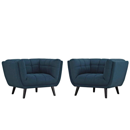 Modway Bestow 2 Piece Upholstered Fabric Armchair Set FredCo
