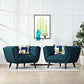 Modway Bestow 2 Piece Upholstered Fabric Armchair Set FredCo