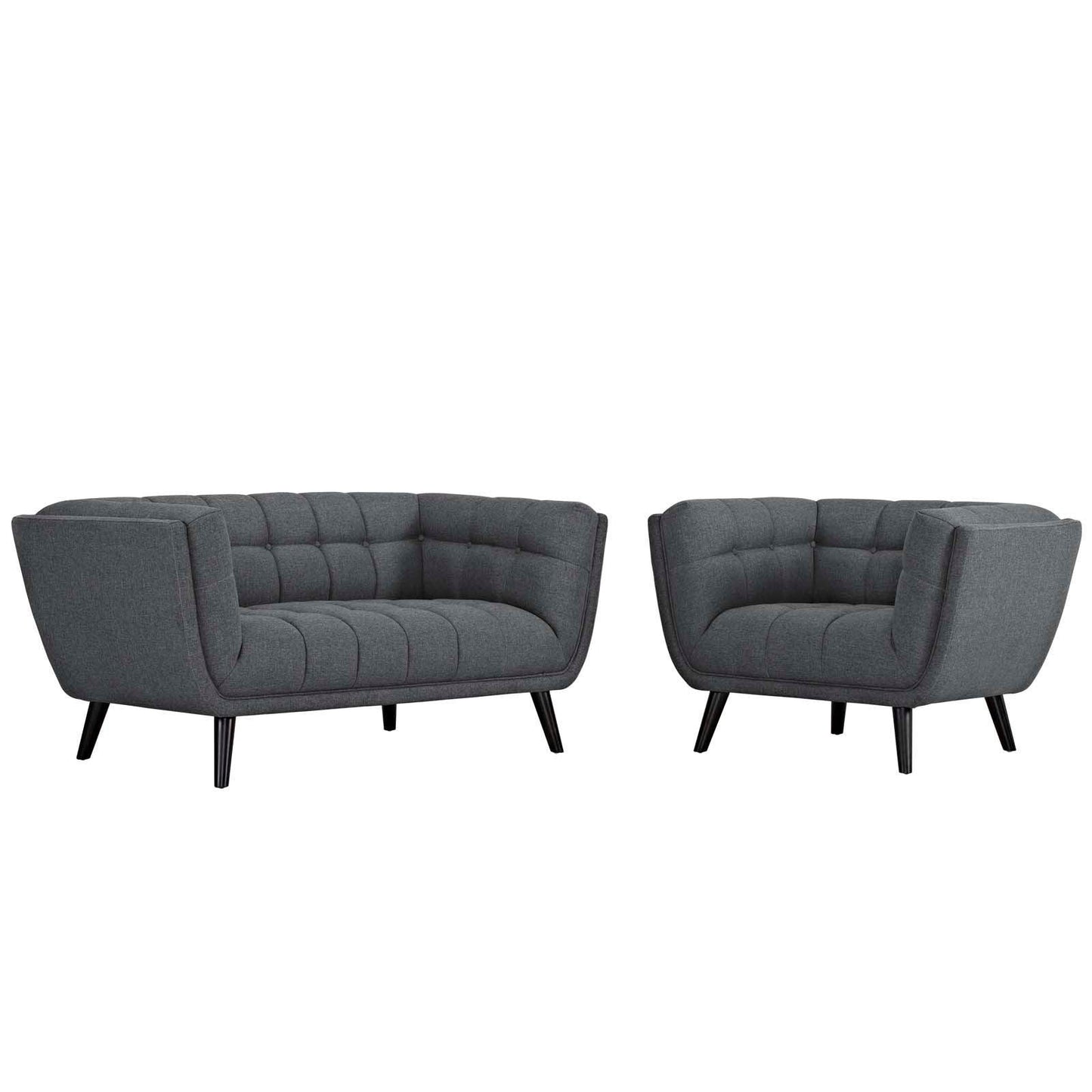 Modway Bestow 2 Piece Upholstered Fabric Loveseat and Armchair Set FredCo