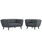 Modway Bestow 2 Piece Upholstered Fabric Loveseat and Armchair Set FredCo