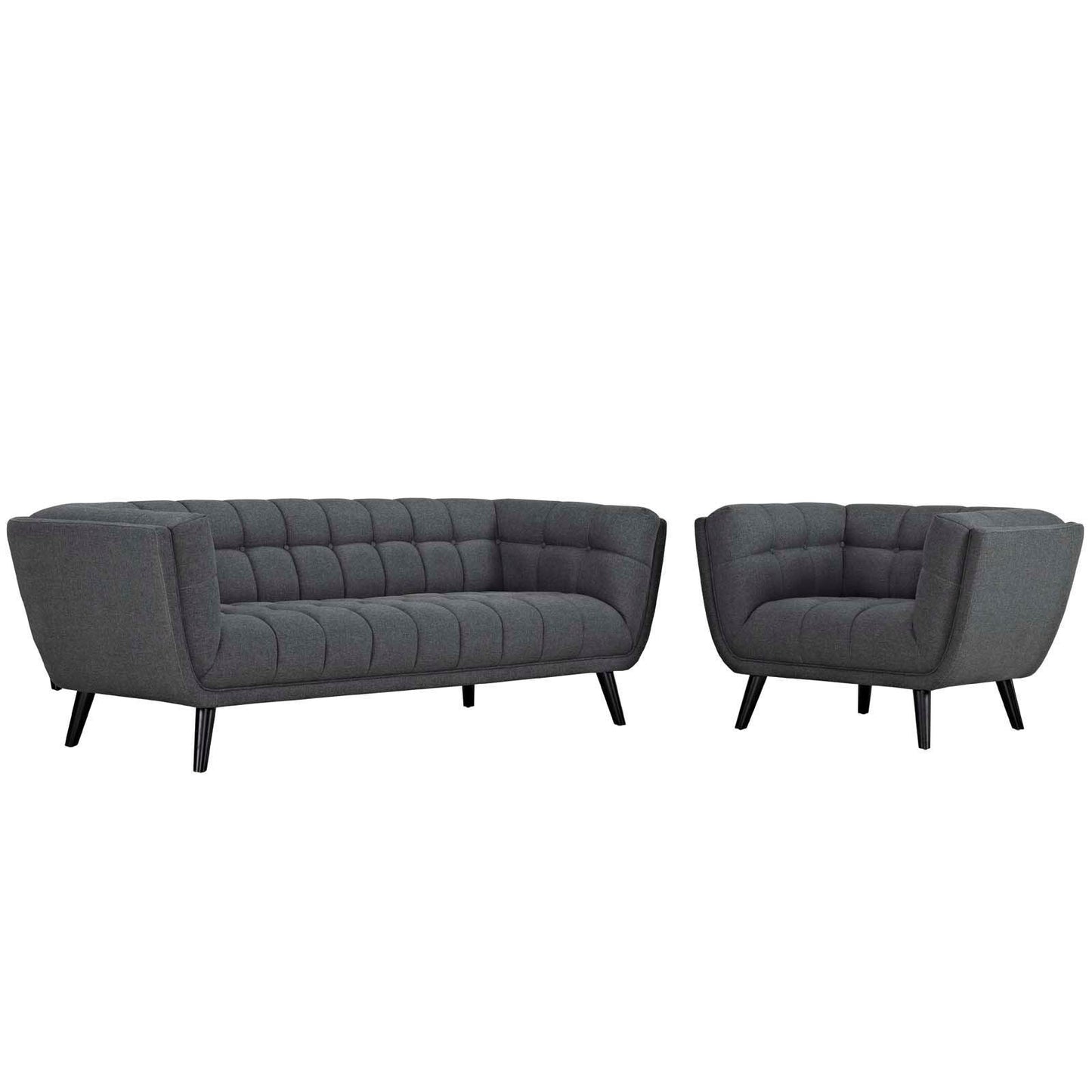 Modway Bestow 2 Piece Upholstered Fabric Sofa and Armchair Set FredCo