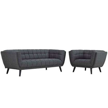 Modway Bestow 2 Piece Upholstered Fabric Sofa and Armchair Set FredCo