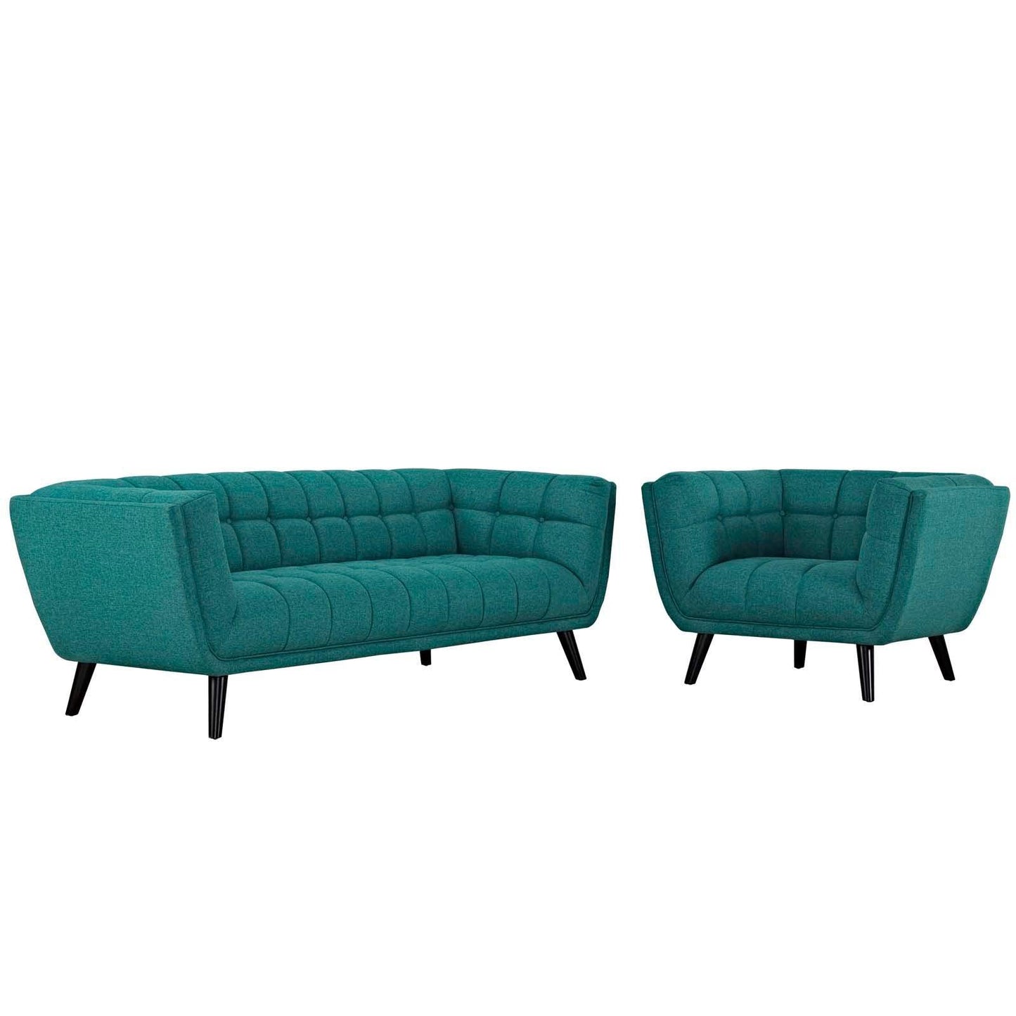 Modway Bestow 2 Piece Upholstered Fabric Sofa and Armchair Set FredCo