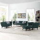 Modway Bestow 3 Piece Performance Velvet Sofa Loveseat and Armchair Set FredCo