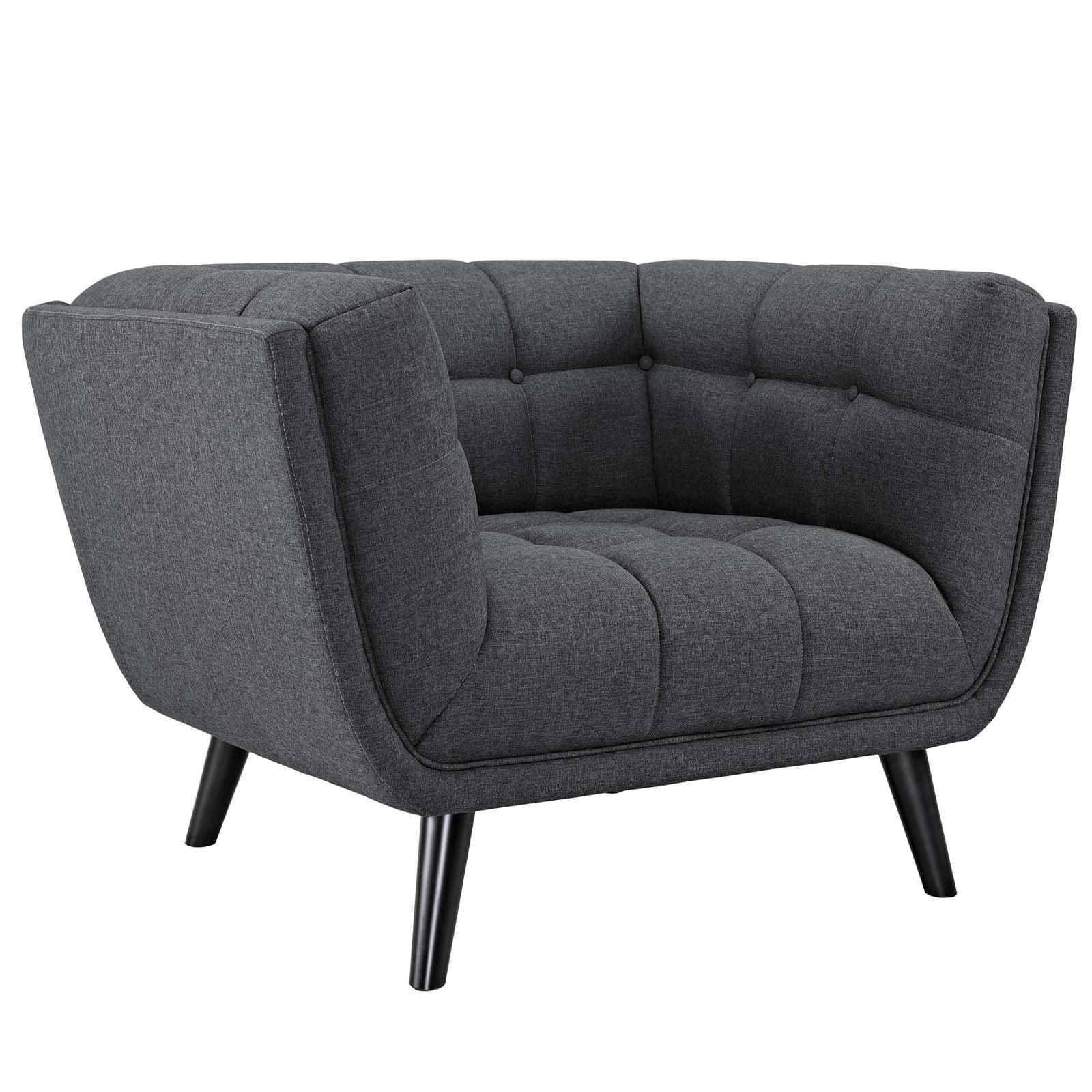 Modway Bestow 3 Piece Upholstered Fabric Sofa and Armchair Set FredCo