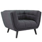 Modway Bestow 3 Piece Upholstered Fabric Sofa Loveseat and Armchair Set FredCo