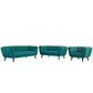Modway Bestow 3 Piece Upholstered Fabric Sofa Loveseat and Armchair Set FredCo