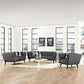 Modway Bestow 3 Piece Upholstered Fabric Sofa Loveseat and Armchair Set FredCo
