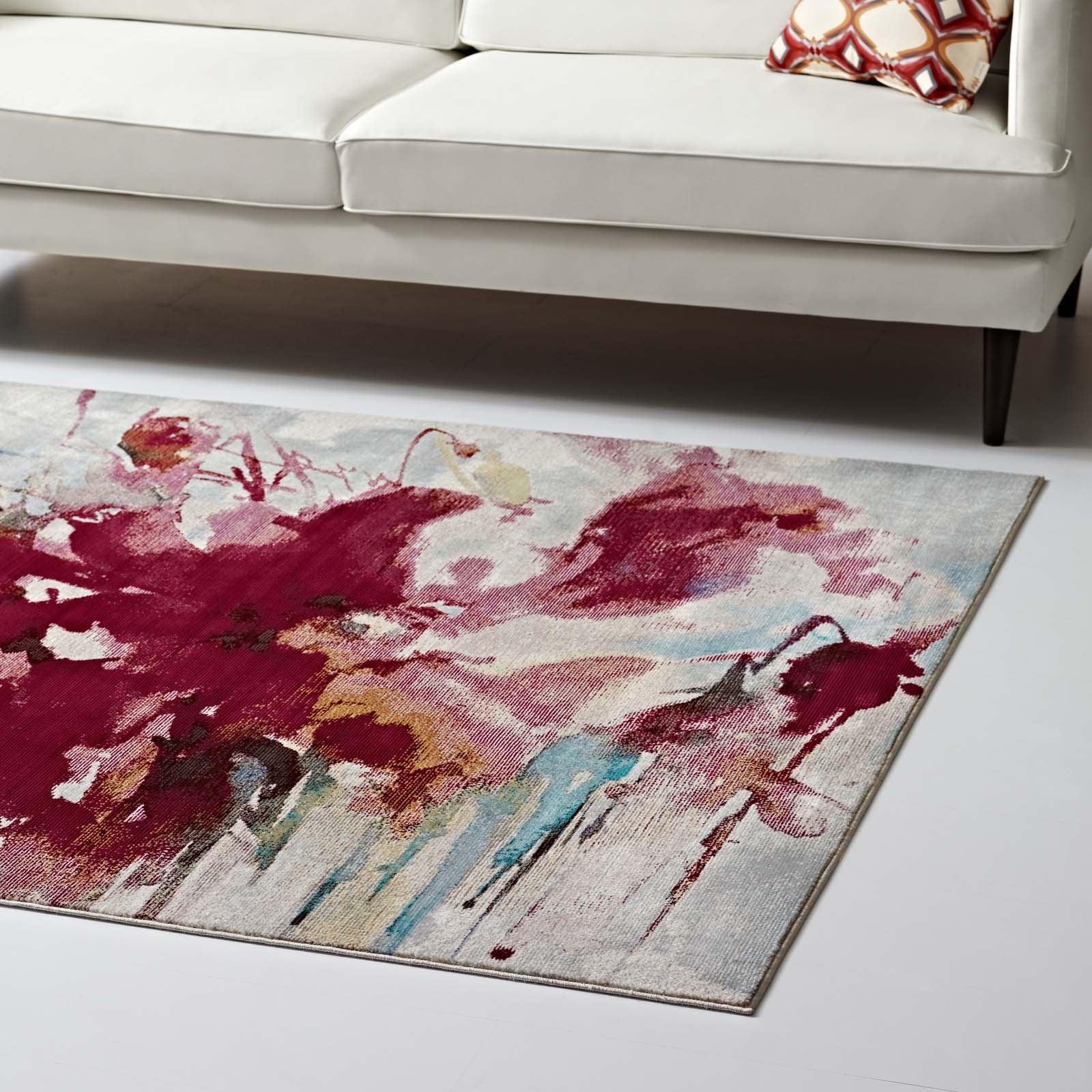 Modway Blume Abstract Floral Area Rug FredCo