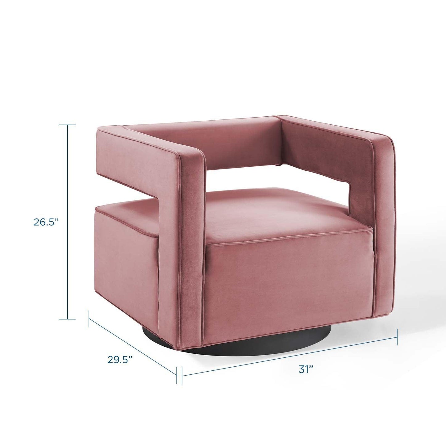 Modway Booth Performance Velvet Performance Velvet Swivel Armchair FredCo