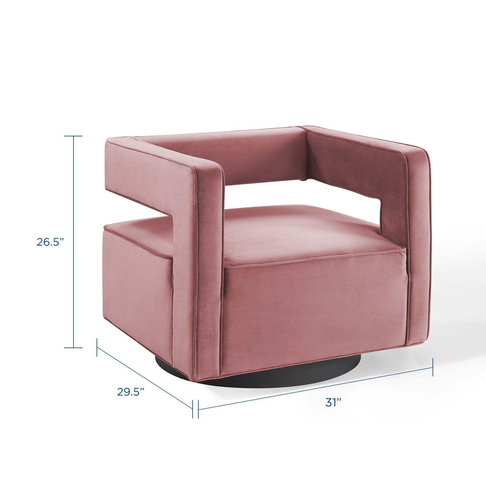Modway Booth Performance Velvet Performance Velvet Swivel Armchair FredCo