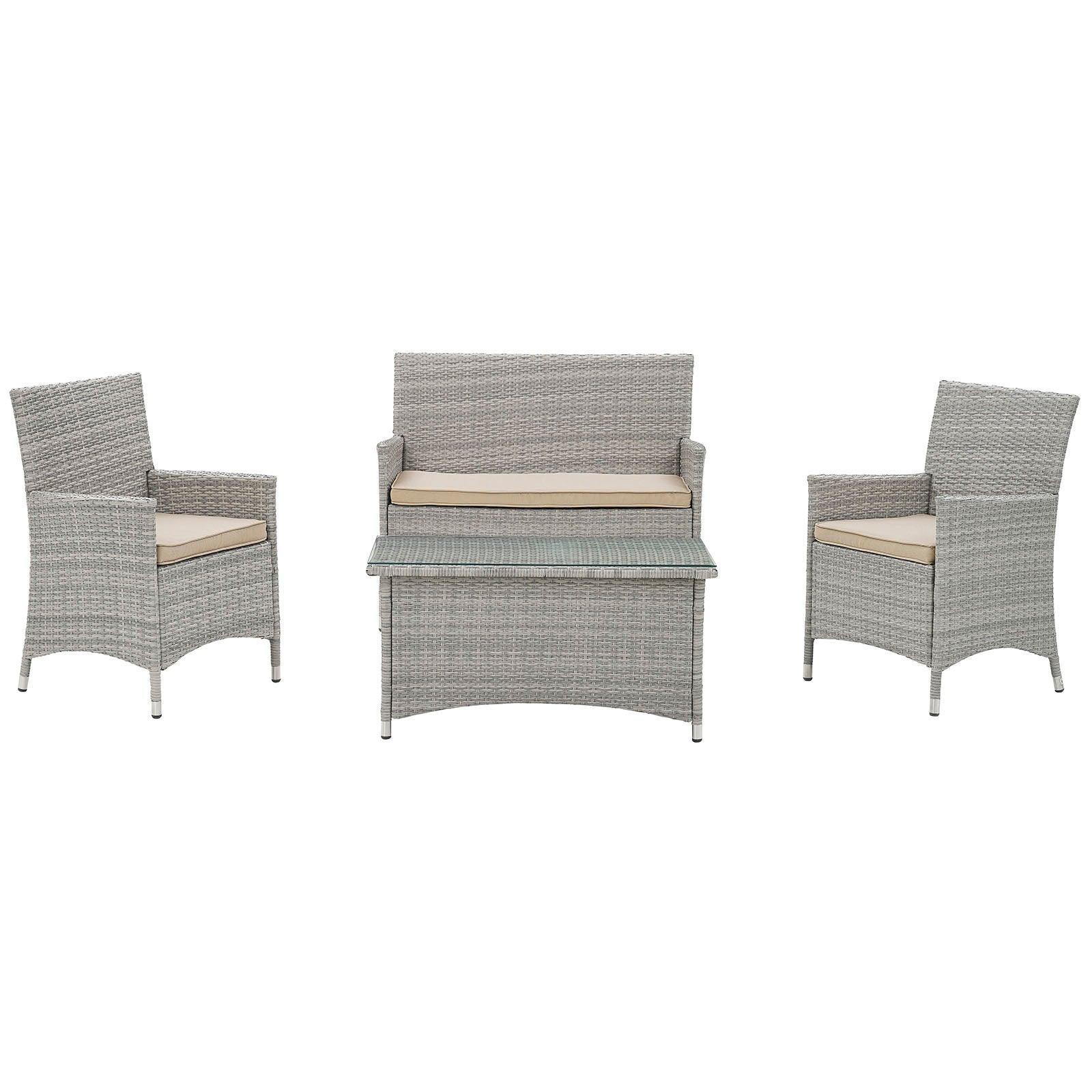 Modway Bridge 4 Piece Outdoor Patio Patio Conversation Set FredCo