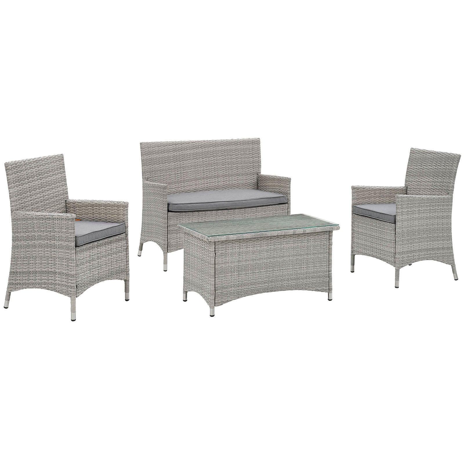 Modway Bridge 4 Piece Outdoor Patio Patio Conversation Set FredCo