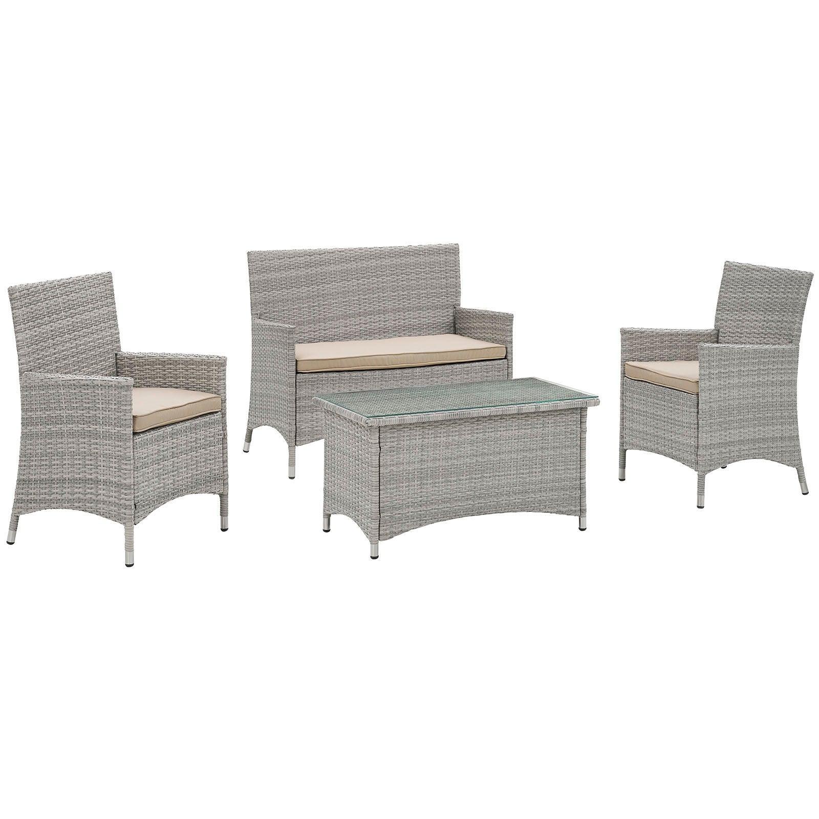 Modway Bridge 4 Piece Outdoor Patio Patio Conversation Set FredCo