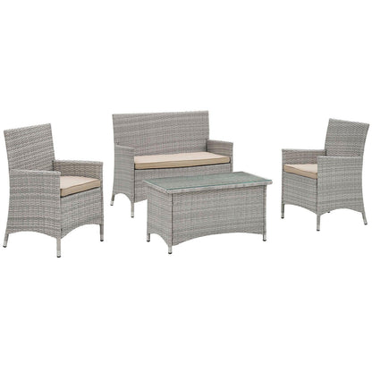 Modway Bridge 4 Piece Outdoor Patio Patio Conversation Set FredCo