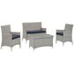 Modway Bridge 4 Piece Outdoor Patio Patio Conversation Set FredCo