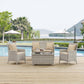 Modway Bridge 4 Piece Outdoor Patio Patio Conversation Set with Pillow Set FredCo