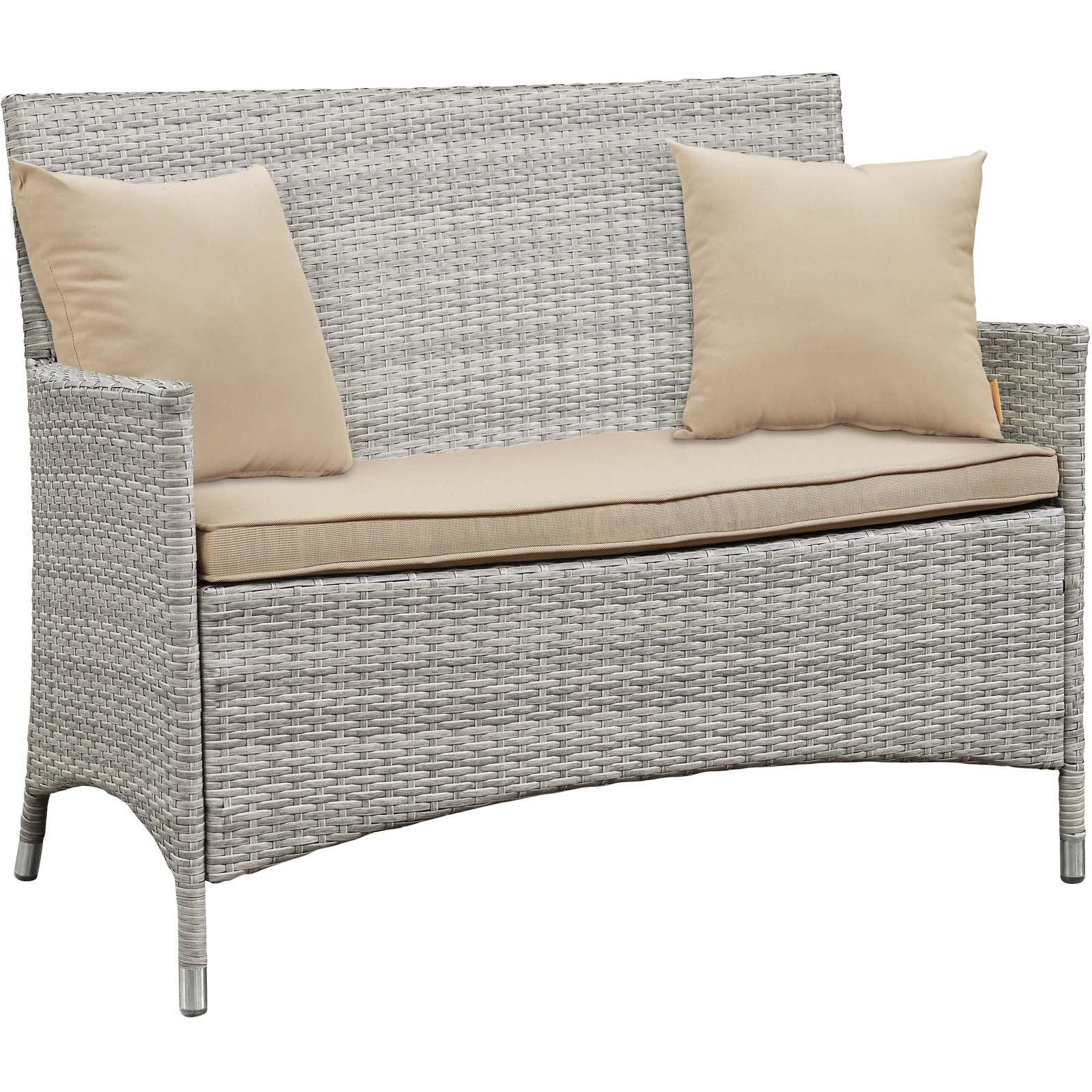 Modway Bridge 4 Piece Outdoor Patio Patio Conversation Set with Pillow Set FredCo