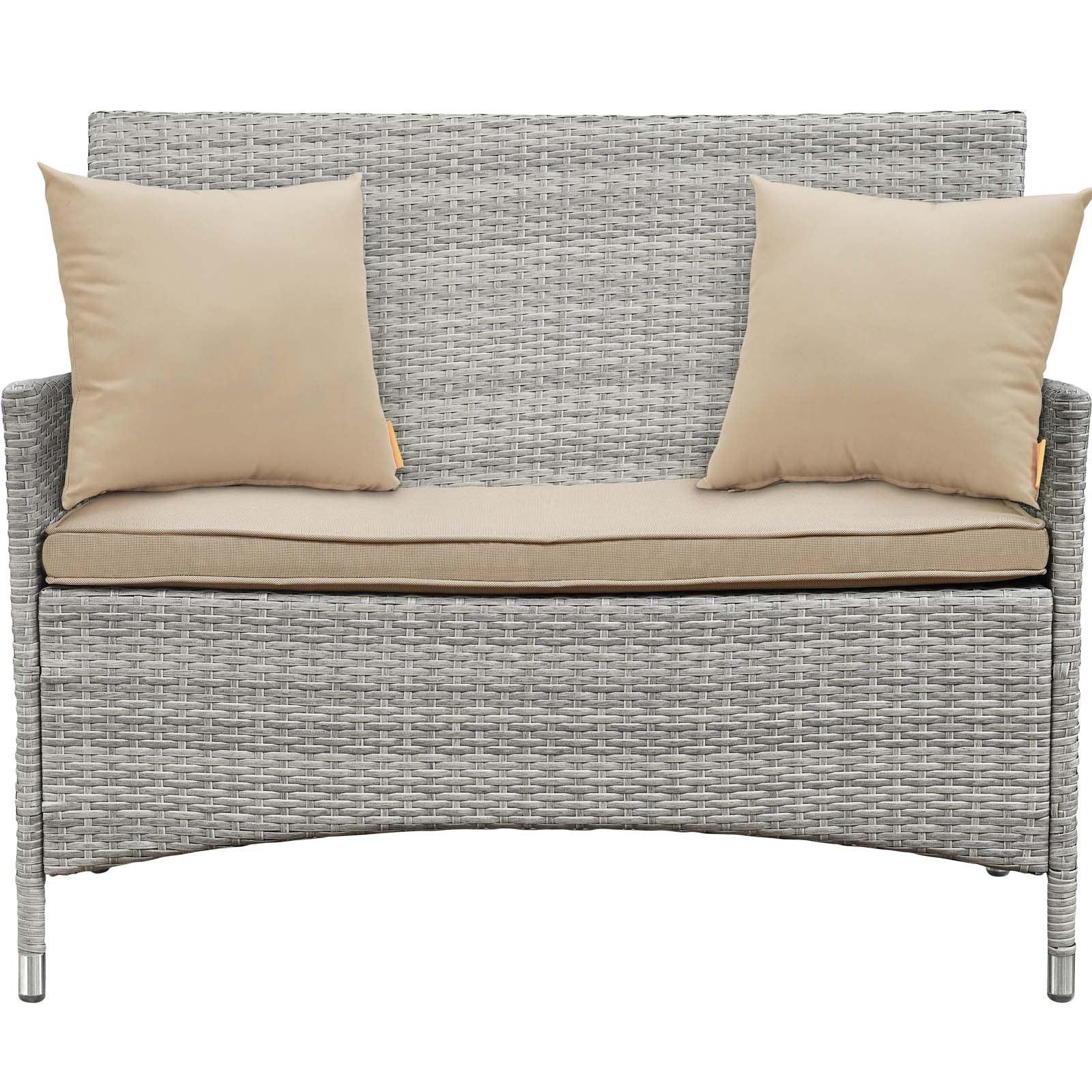 Modway Bridge 4 Piece Outdoor Patio Patio Conversation Set with Pillow Set FredCo