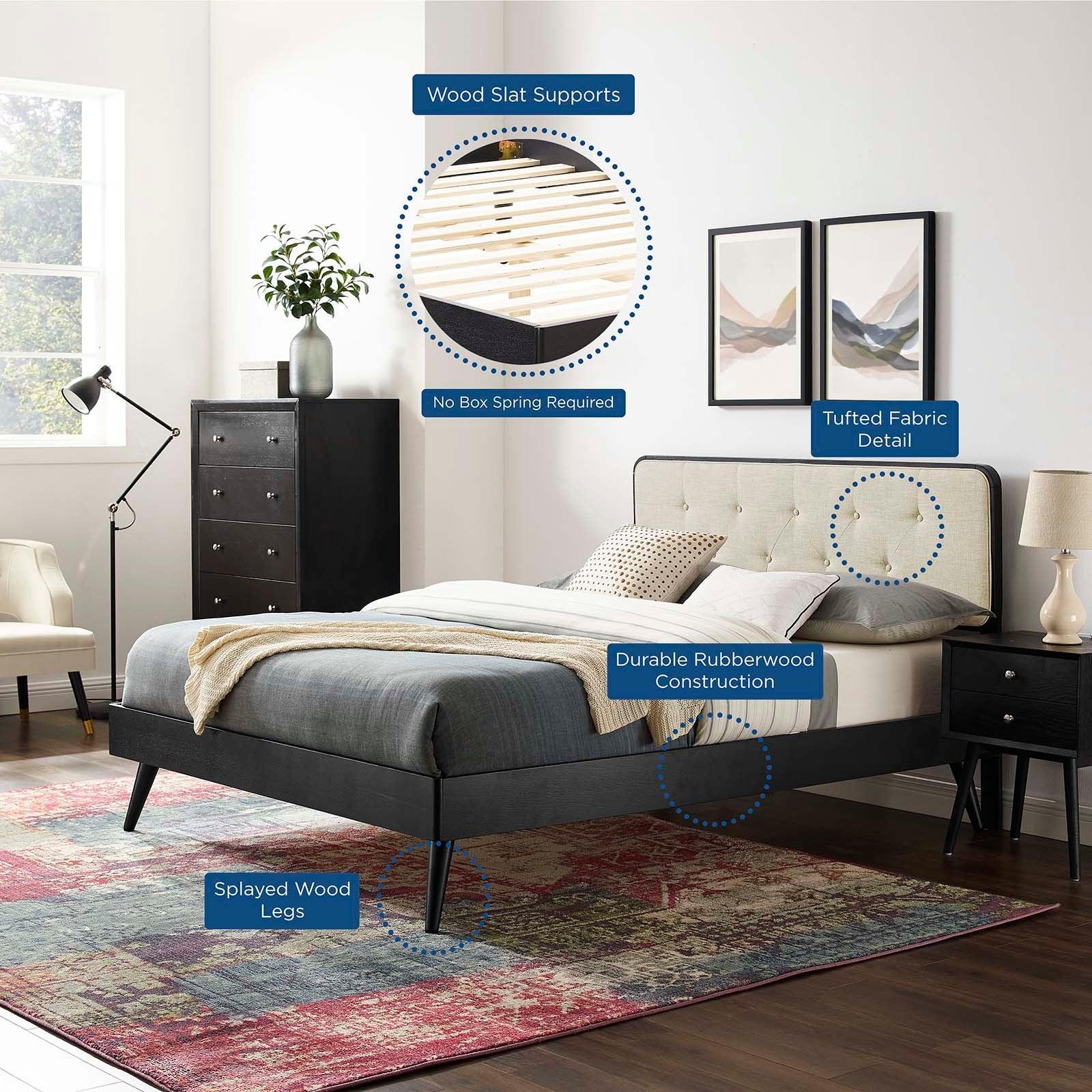 Modway Bridgette Full Wood Platform Bed With Splayed Legs FredCo