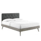 Modway Bridgette Full Wood Platform Bed With Splayed Legs FredCo