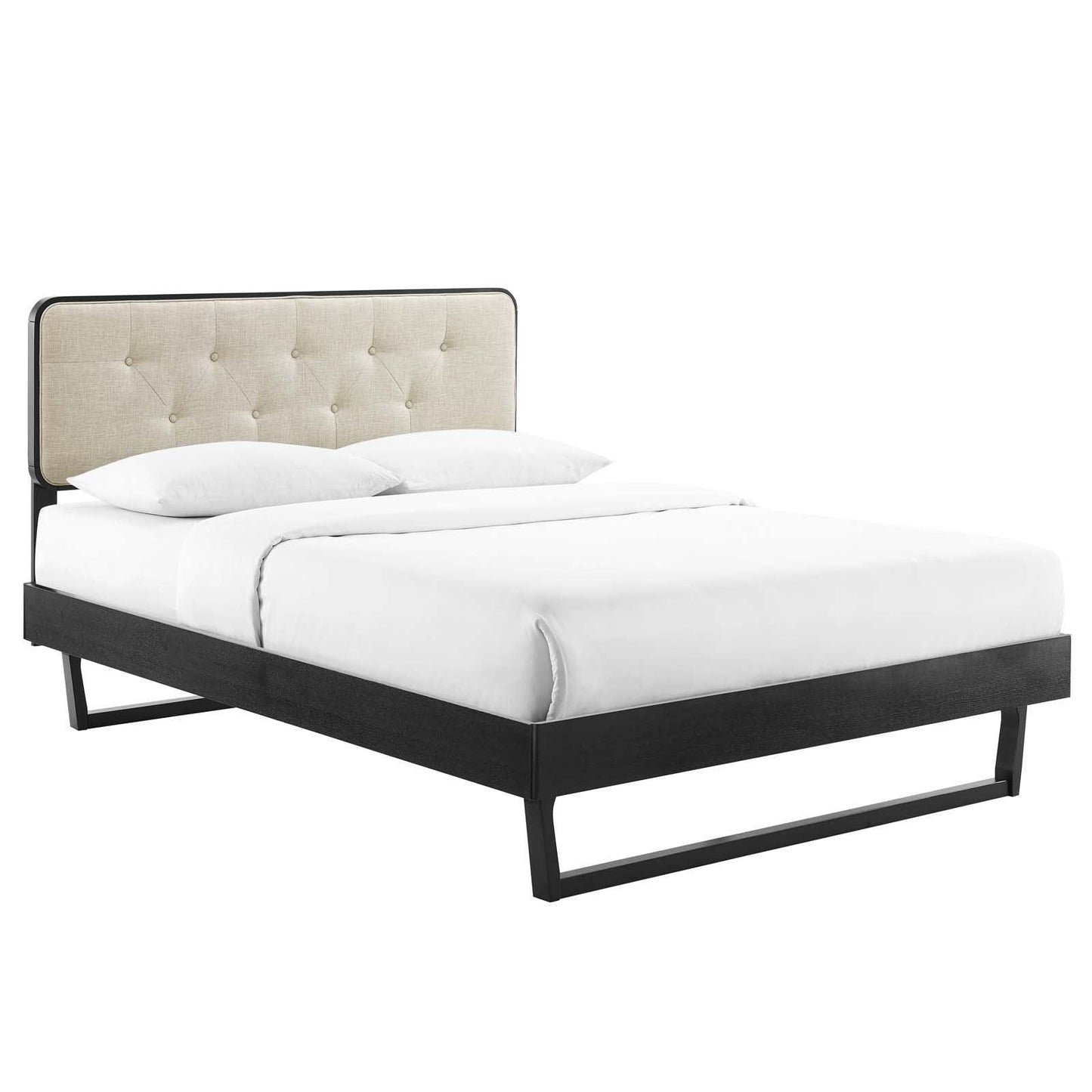 Modway Bridgette King Wood Platform Bed With Angular Frame FredCo
