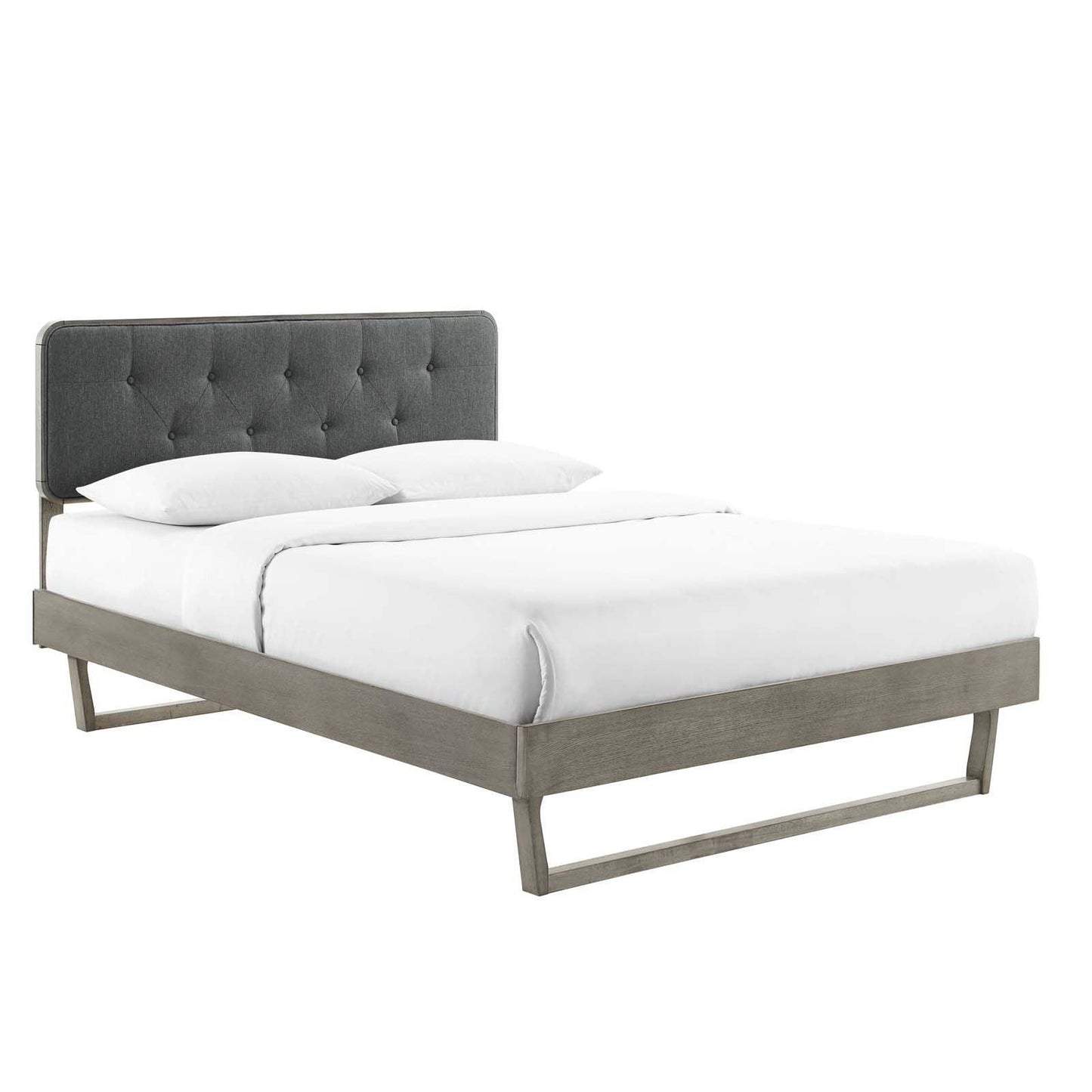 Modway Bridgette King Wood Platform Bed With Angular Frame FredCo