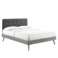 Modway Bridgette King Wood Platform Bed With Splayed Legs FredCo
