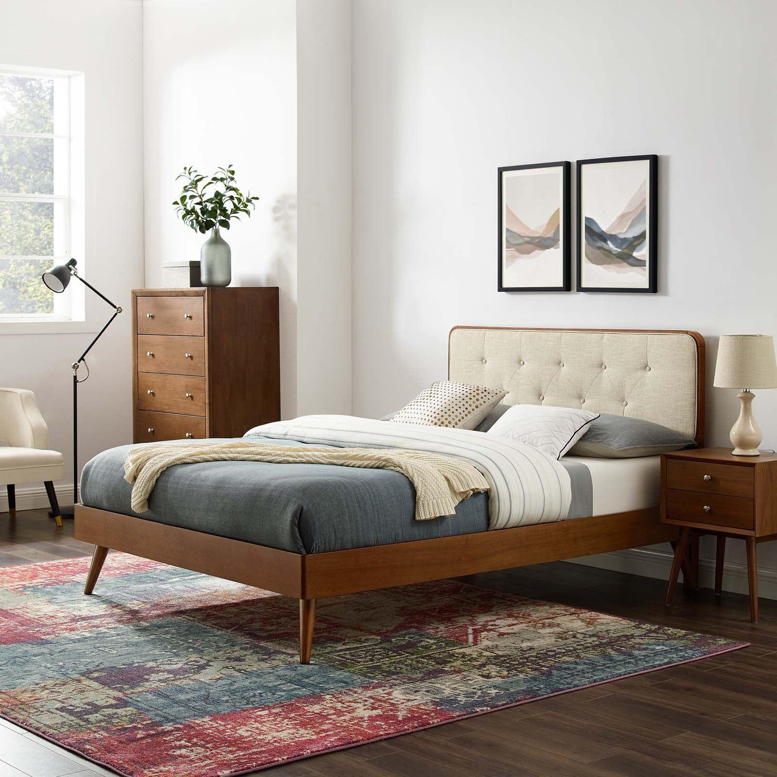 Modway Bridgette Twin Wood Platform Bed With Splayed Legs FredCo