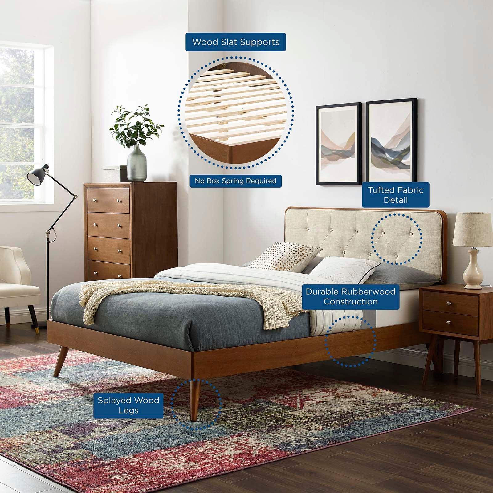 Modway Bridgette Twin Wood Platform Bed With Splayed Legs FredCo