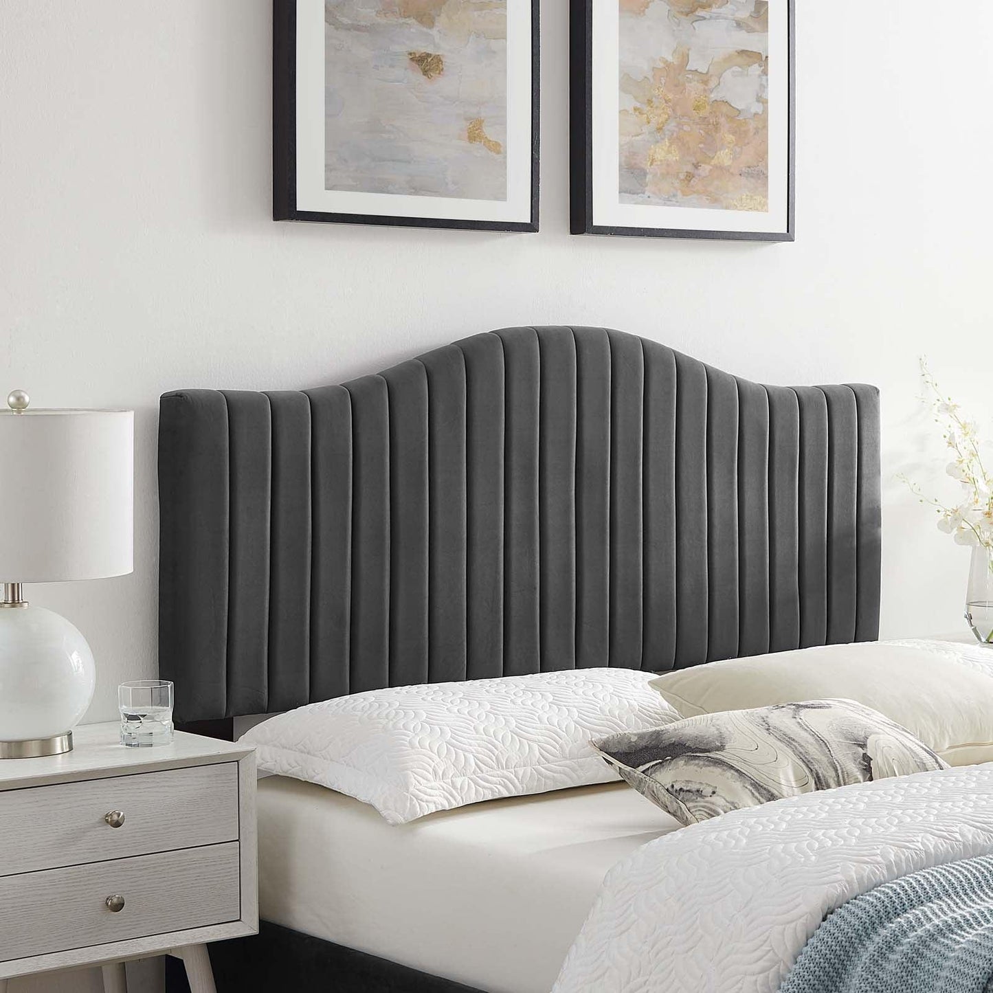 Modway Brielle Channel Tufted Performance Velvet King/California King Headboard FredCo