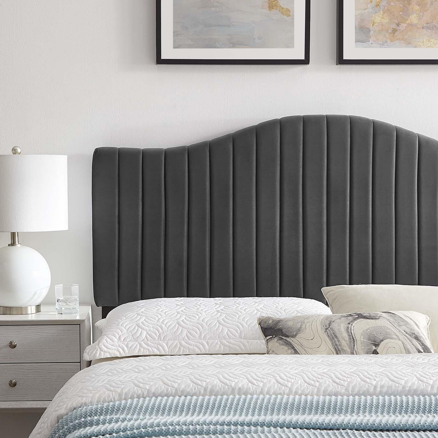 Modway Brielle Channel Tufted Performance Velvet King/California King Headboard FredCo