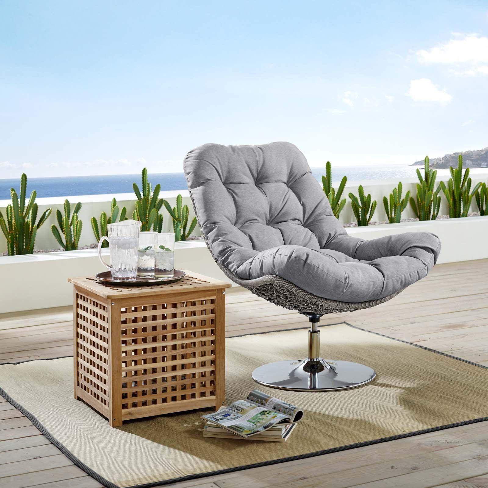 Modway Brighton Wicker Rattan Outdoor Patio Swivel Lounge Chair FredCo